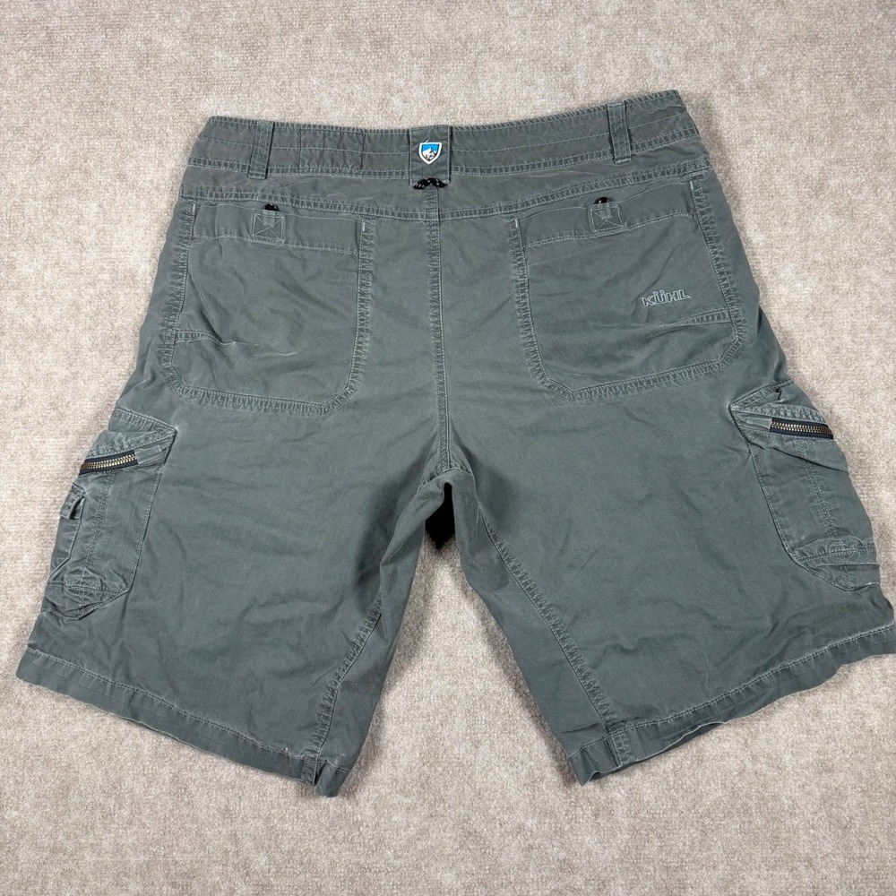 Kuhl Cargo Shorts Mens Size 36 Gray Green Pockets Outdoor Hiking Trail Gorpcore - Picture 2 of 11